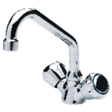 SCANDVIK 10422 Chrome Plated Brass Galley Mixer Faucet w Swivel Spout, Standard 10422